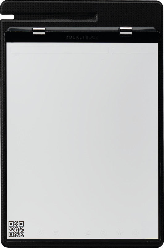 Rocketbook Notizblock, liniert, punktkariert, 20 Blatt, Hardcover – schwarz, für Rocketbook App