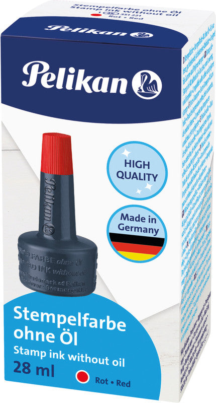 Pelikan Stempelfarbe – Rot, Kunststoff, 28 ml, ohne Öl