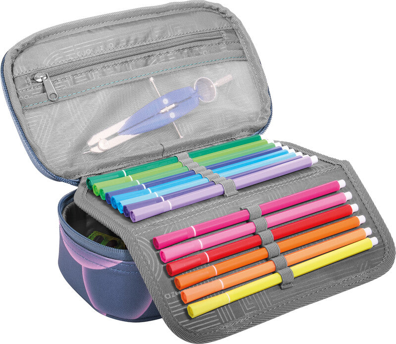 Coocazoo Every Schlamperetui, gefüllt – Swirl Whirl – Kunststoff – 23,0 × 7,0 × 12,0 cm