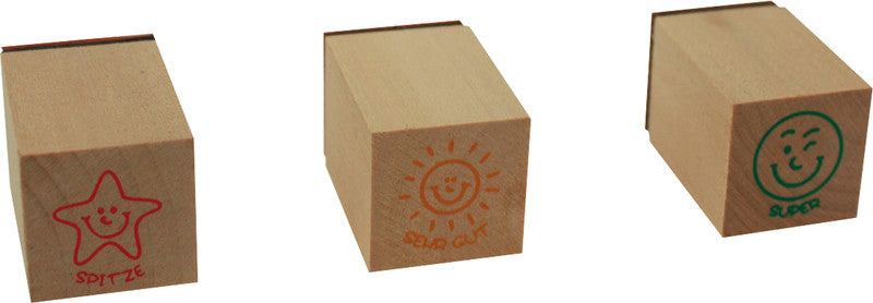Trendhaus Lehrerstempel-Set – 6er-Set, Holz, Deutsch