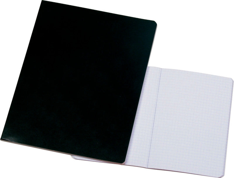 Natura line Wachstuchheft A6, kariert (4 mm), geheftet, 96 Seiten, 80 g/m² – schwarz