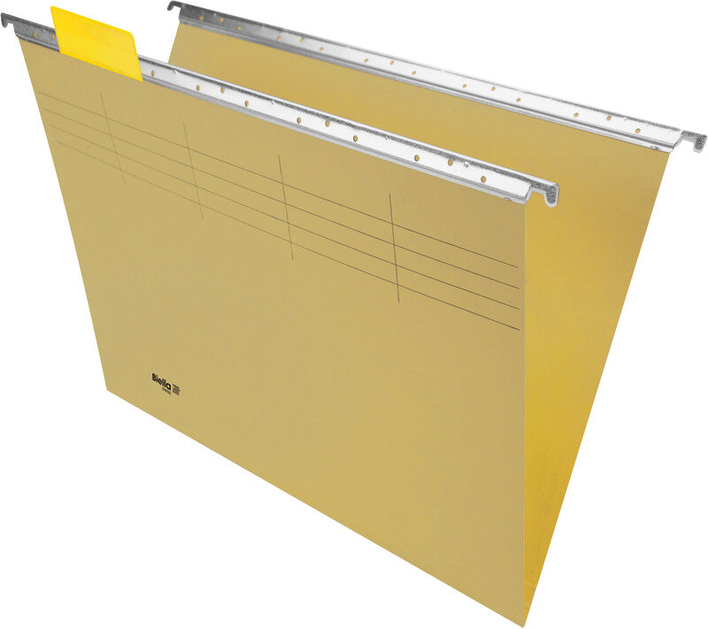 Biella Hängeordner für A4 – Karton, Gelb, 320 × 250 mm, mit Vordruck