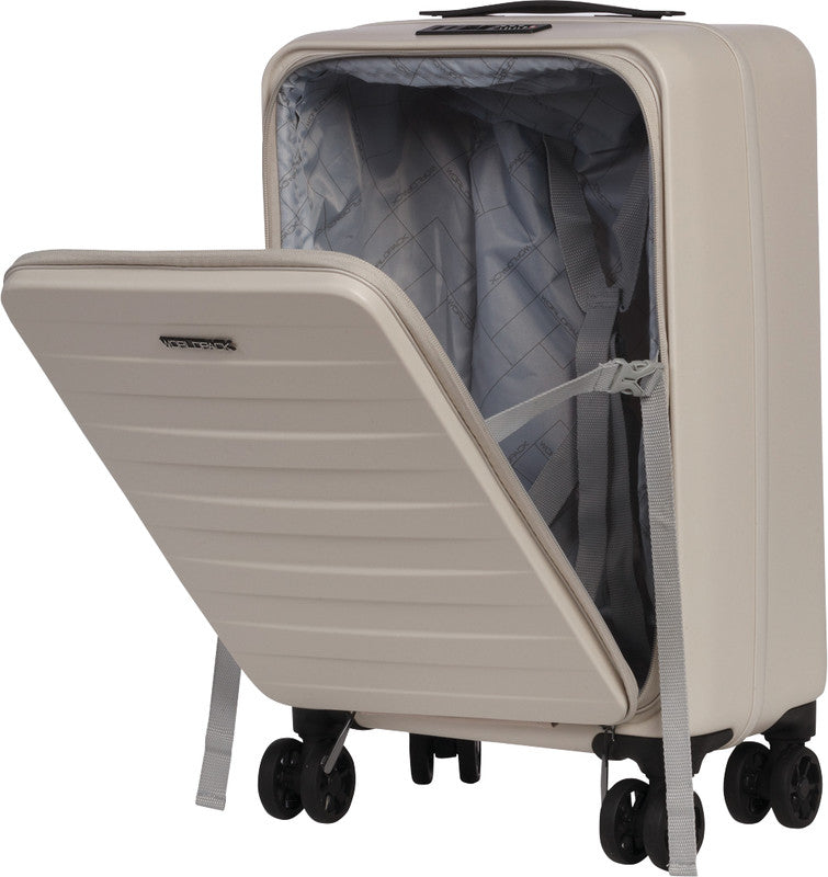Worldpack Kofferset Seattle 3-teilig Handgepäck – Hartschale rPET, 4 Doppelrollen, beige