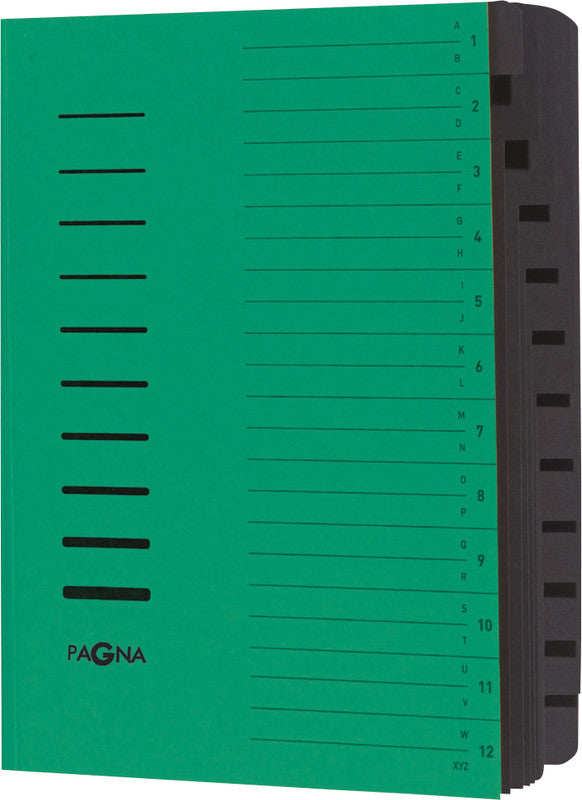 Pagna Sammelmappe für A4, Karton, Grün, mit Gummizug