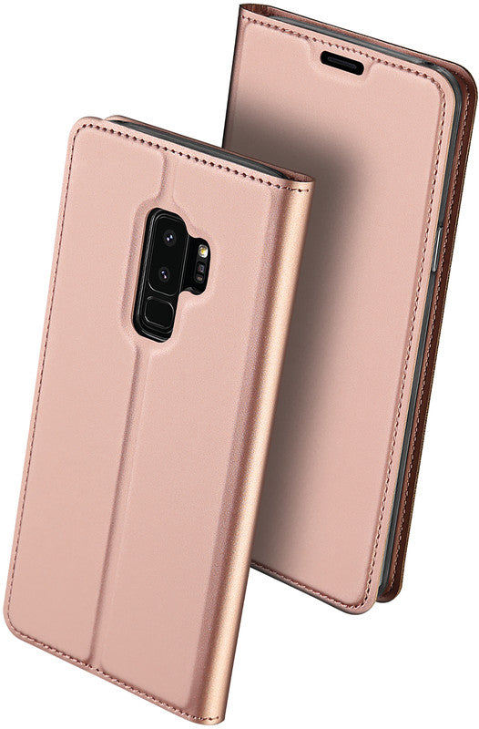 Dux Ducis Booklet-Hülle – für Samsung Galaxy S9+ – Roségold – Kunstleder – mit Kartenfach, Magnetverschluss