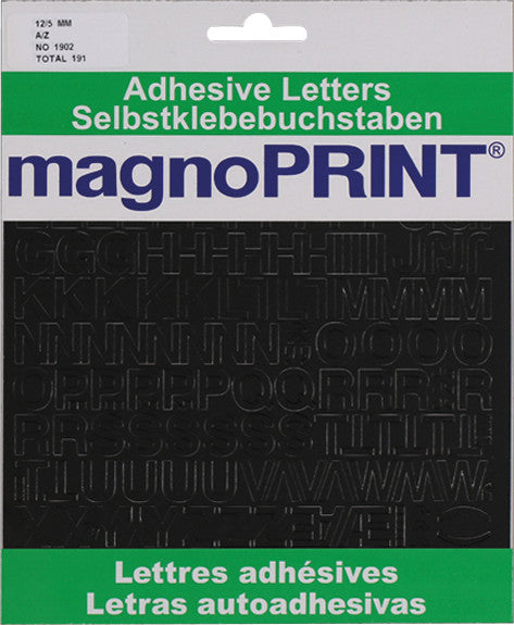 Magnoprint Schmucketiketten – Motiv Buchstaben A - Z – Folie, 12,5 × 12,5 mm