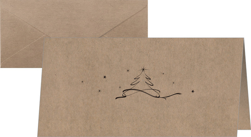 Sigel Grusskarte Weihnachten (Tannenbaum) – 220 × 110 mm – mit Umschlägen, für Inkjet/Laser/Kopierer
