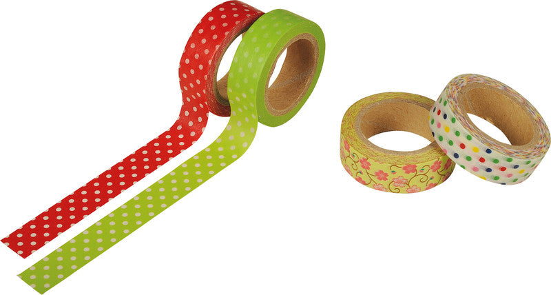 Folia Washi Tape – wiederablösbar, beschriftbar, Papier, 15 mm × 10 m, mehrfarbig