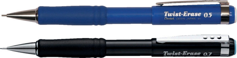 Pentel Twist-Erase Druckbleistift – 0,5 mm, Blau, inkl. Radierer