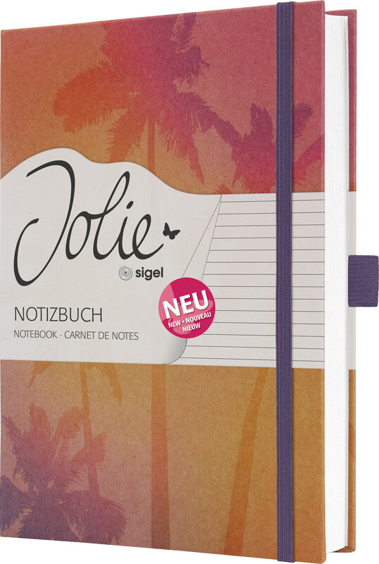 Sigel Notizbuch A5, liniert, Fadenheftung, Hardcover, 192 Seiten, 100 g/m² – mehrfarbig
