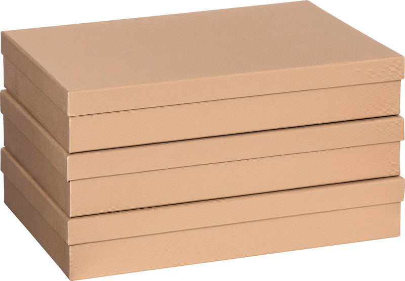 Stewo Geschenkbox – Strukturprägung, braun Kraft, Karton – 330 × 60 × 240 mm