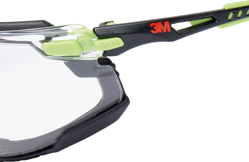 3M Solus Schutzbrille – Antibeschlag, Kratzfest, Rahmen Grün/Schwarz, Kunststoff, Inkl. Stoffetui