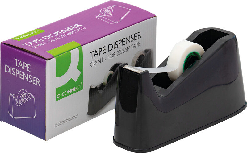 Q-Connect Tischabroller – für Rollenbreite bis 30 mm, für Bandlänge bis 66 m, Metallmesser, Kunststoff