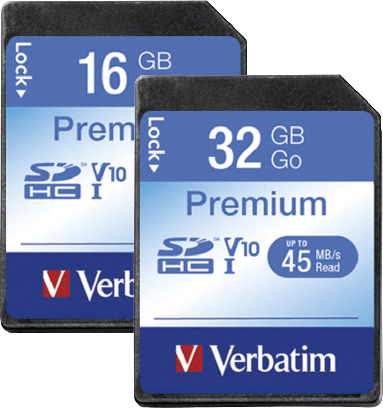 Verbatim SDHC-Speicherkarte – 32 GB, Klasse 10, Lesen bis 45 MB/s, Schreiben bis 10 MB/s