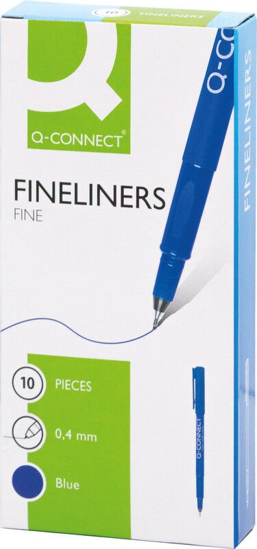 Q-CONNECT Fineliner – 10er-Set 0,4 mm – Blau