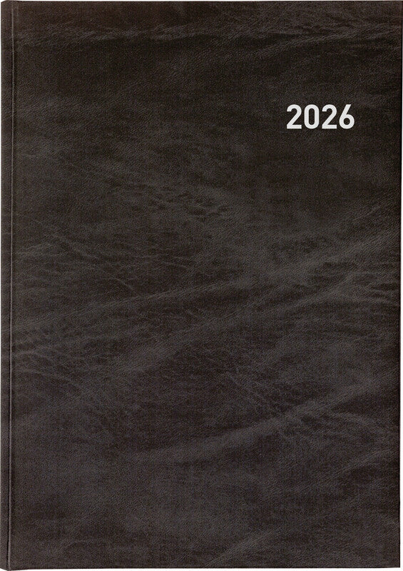 Biella Registra 7 plus Agenda – 1 Woche/2 Seiten, gebunden, 17,2 × 24,0 cm, 2026, schwarz, FSC