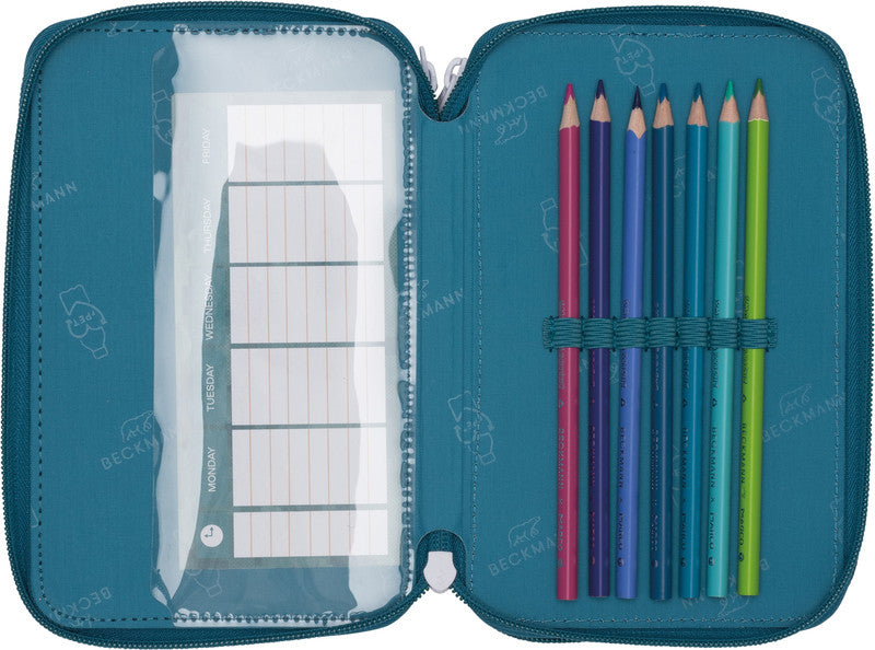 Beckmann Classic 1st Etui Triple, gefüllt, 27-teilig – Jungle Game – Kunststoff – 13 × 20,5 × 7 cm