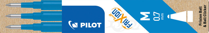 Pilot Rollerball-Mine FriXion für Ball, Clicker, LX + 1 weitere – 0,7 mm, löschbar, geruchsarm, 3 Stk.