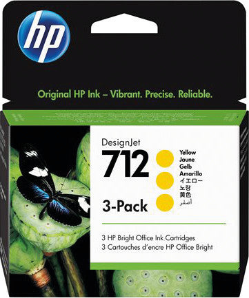 HP Tintenpatronen-Multipack 712, Gelb, 3er-Pack