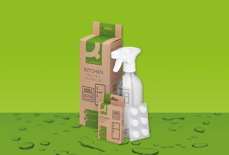 Q-Connect – Küchenreiniger Starterset – Flasche 500 ml + 6 Tabs