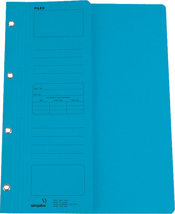Simplex Schnellhefter – A4, Karton, blau, Beschriftungsfeld, 240 g/m²