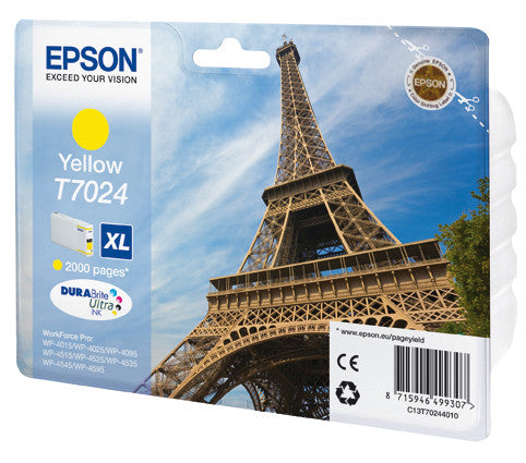 Epson Tintenpatrone T7024, Gelb, 2'000 Seiten – für Inkjetdrucker/Multifunktionsgeräte