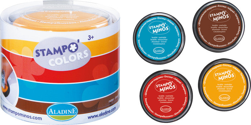 Aladine kids Aladine – Stempelkissen Stampo'Colors – sortiert, Ø 100 mm, Set zu 4