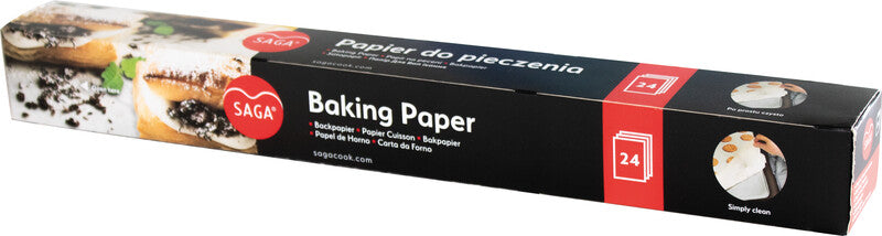 Saga Backpapier-Bogen – 42 × 38 cm – silikonisiert, hitzebeständig bis +220 °C – Papier – grau – 24 Bogen