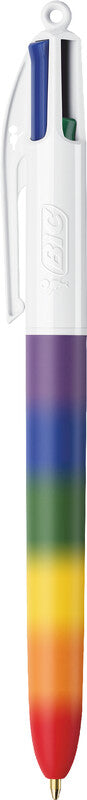 BIC Multifunktions-Kugelschreiber – 4 Farben, Spitze 0,32 mm, Schiebe, dokumentenecht, nachfüllbar