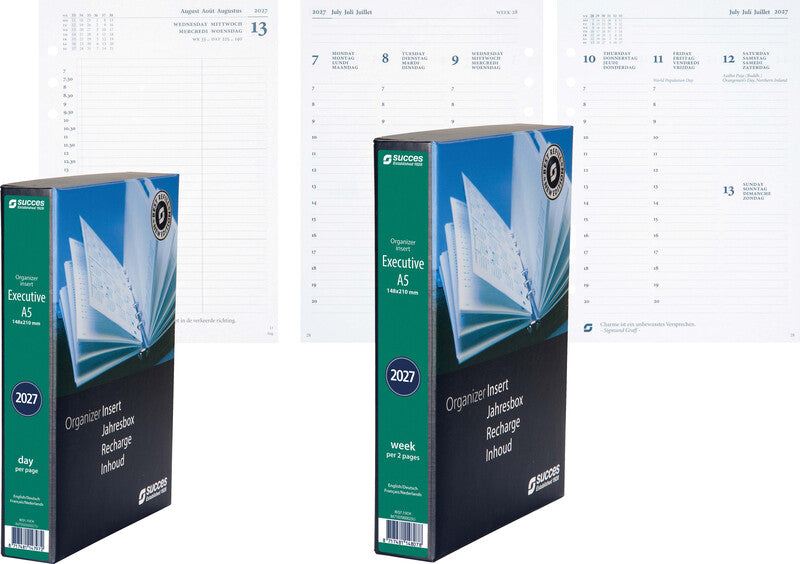 Succes Kalender-Einlage – 1 Tag/Seite, 6-fach, A5, 2026