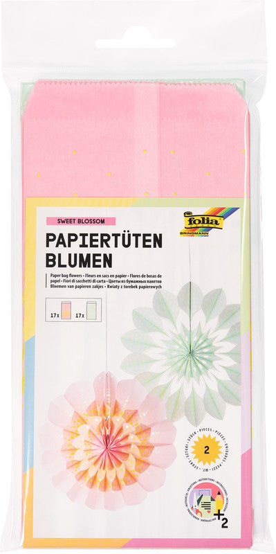Folia Bastelset Sweet Blossom – 34 Papiertüten – 130 × 235 × 17 mm