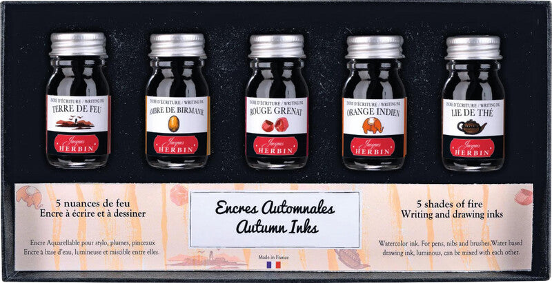 Herbin Tinten-Set Tintenglas – Sortiert, 10 ml, 5er-Pack
