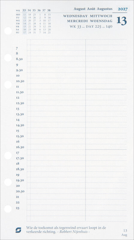 Succes Kalender-Einlage – 1 Tag/Seite, 6-fach, 9,5 × 17,1 cm, 2027