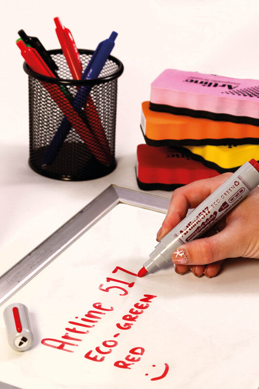 Artline Whiteboard-Marker Eco-Green EK517 – Rundspitze 3 mm – Rot – Trocken abwischbar