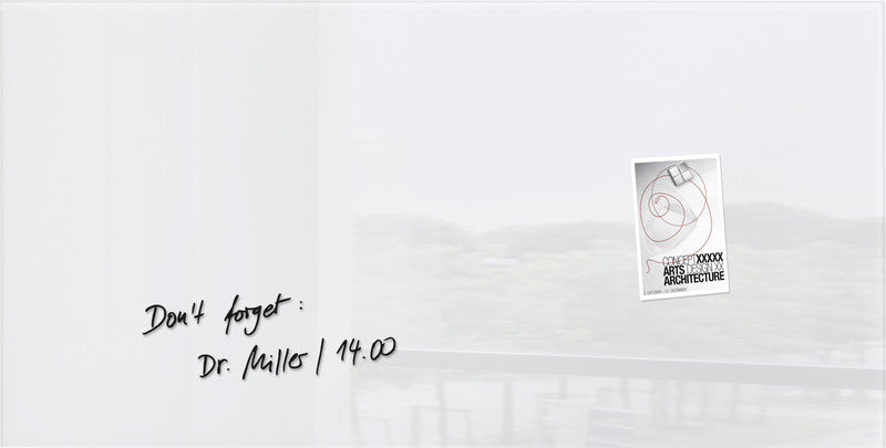 Sigel Whiteboard – 91 × 46 cm, Glas, magnetisch, Wandmontage, inkl. SuperDym-Magnetwürfel, Montagesatz
