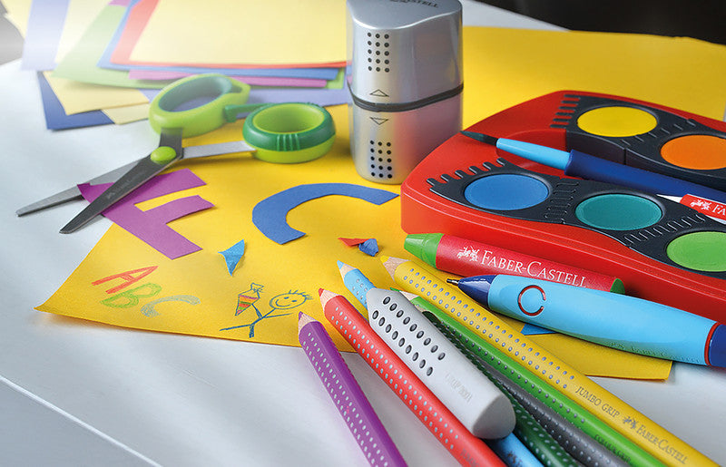 Faber-Castell Aquarellfarbstifte Jumbo Grip – 5 Farben, im Kartonetui, Ø 5,3 mm, dreikantig, FSC