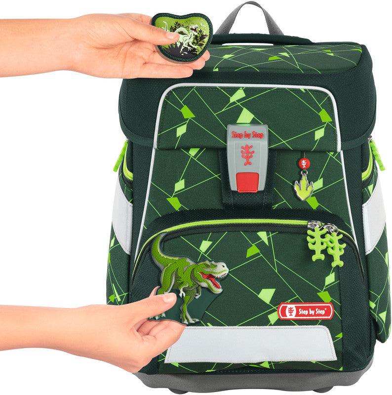 Step by Step Schulrucksack-Set Shine – 5-teilig – Dino Night Tyro