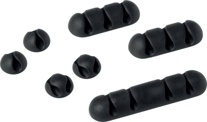 Durable Kabel-Clip – Kunststoff, Graphit, selbstklebend, biegeweich, für Telefon- und USB-Kabel bis Ø 5 mm