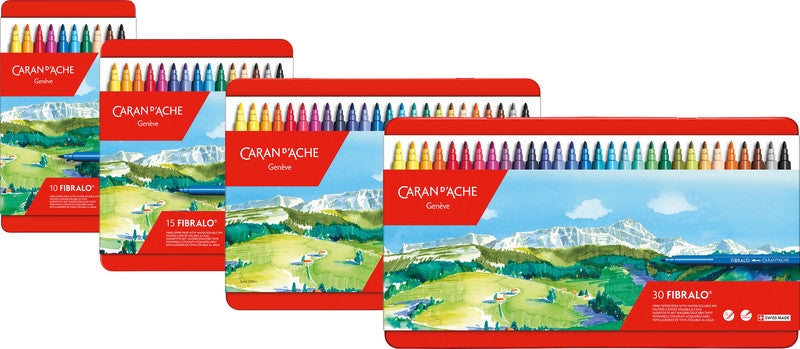 Caran d-Ache Caran d'Ache – Fibralo Filzstifte, Strichbreite 2,8 mm, auswaschbar, 30 Farben