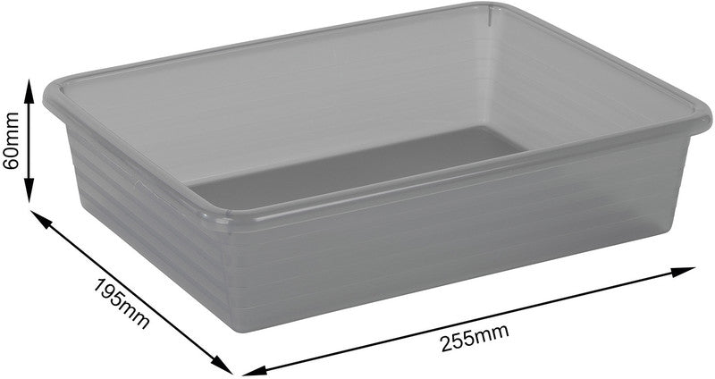 Rotho Formatkörbchen Linus – Kunststoff, Anthrazit, 25,5 × 6 × 19,5 cm