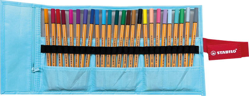STABILO Fineliner – 25er-Set 0,4 mm – 25 Farben, sortiert