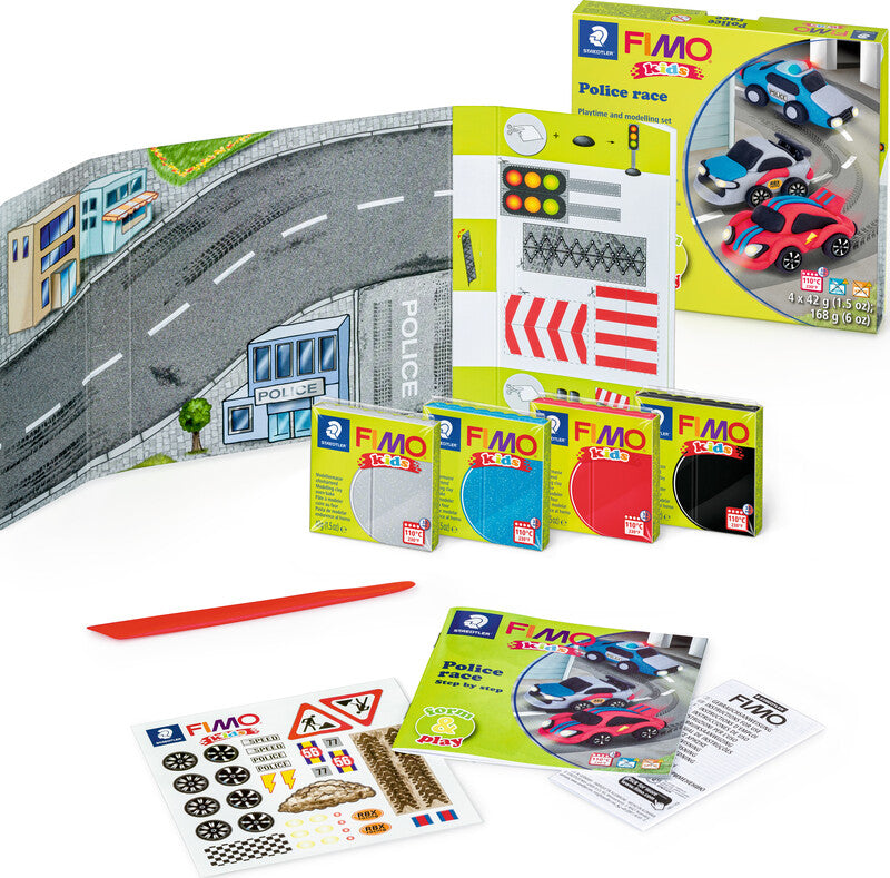 Staedtler Modelliermasse-Set Police Race – 4 Blöcke