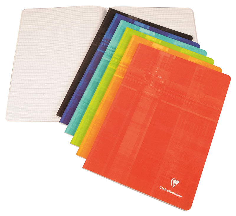 Clairefontaine Notizheft, A4, kariert, Klammerheftung, Karton, 80 Seiten, 90 g/m² – sortiert