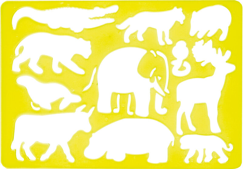 Centrum Malschablonen-Set, Tiere, 26,5 × 18,5 cm, Kunststoff, Farben sortiert