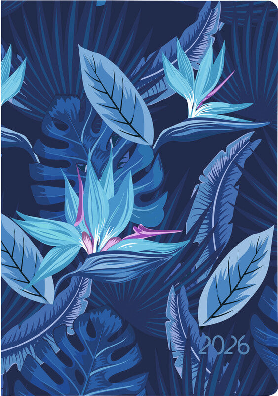Biella Taschenagenda – 1 Woche/2 Seiten, gebunden, 10,1 × 14,2 cm, 2026, Tropical, FSC