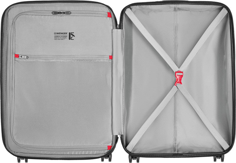 Wenger/SwissGear Wenger Handgepäck-Trolley Prymo – 59 l, Hartschale PC/ABS, 4 Doppelrollen, mit TSA, Schwarz, 45 × 65 × 26 cm