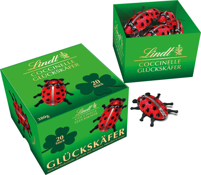 Lindt Glückskäfer Box – Schokoladensnack, Gianduja, Milch, 20 Stück (380 g)