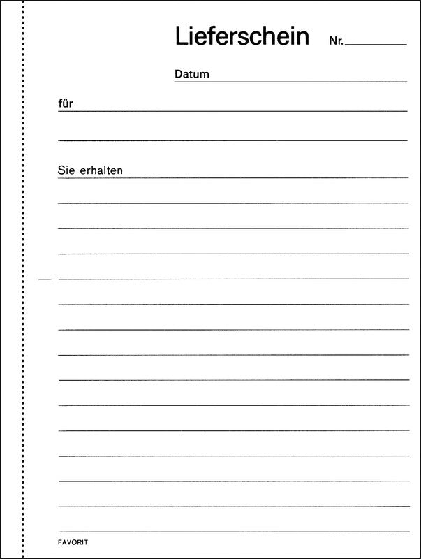 Favorit Formularblock – Deutsch/Französisch, 50 Blatt, A4, Kohlepapier