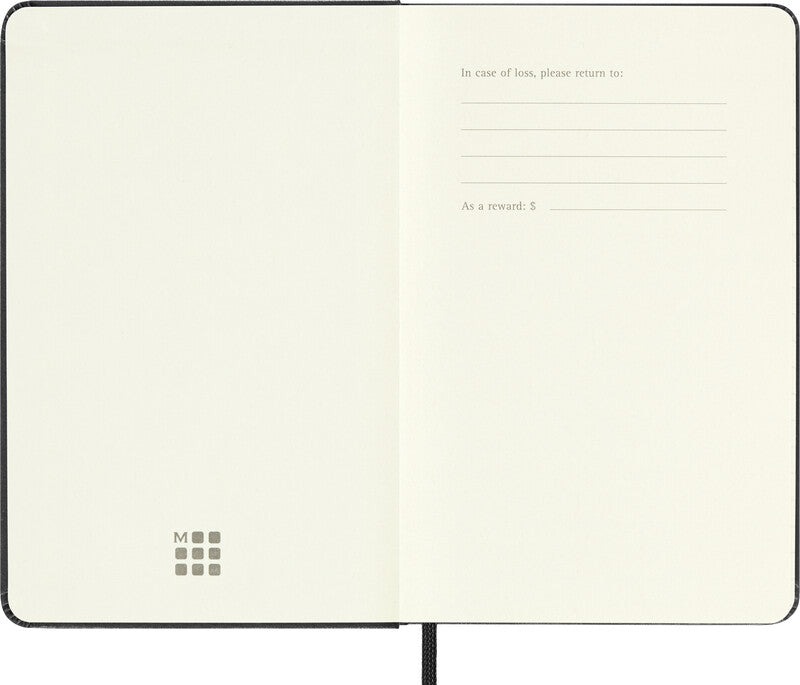 Moleskine Agenda – 1 Woche/2 Seiten, gebunden, 9,0 × 14,0 cm, 2026, Englisch, schwarz, FSC