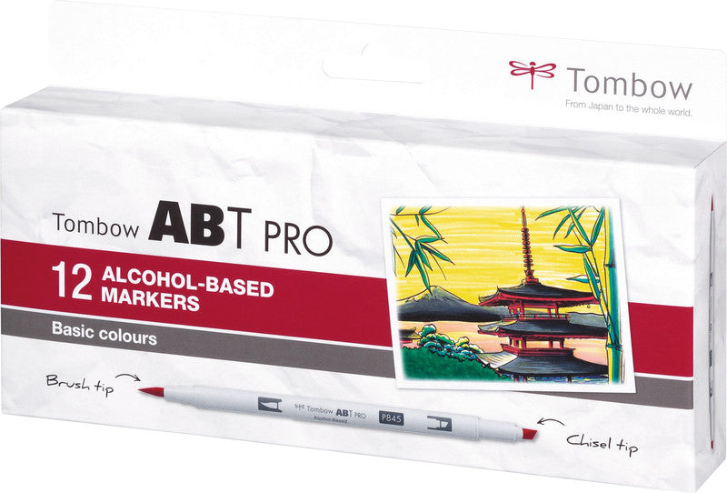Tombow Filzstifte ABT PRO Dual Brush Pen, 12 Farben